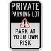 Private Parking Lot Sign